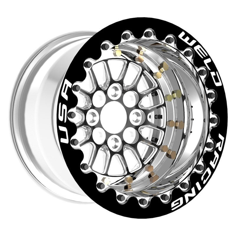 Weld Tuner Import Drag 13x10 / 4x100mm BP / 4.5in. BS Black Wheel CTR - Double Beadlock M/T Blk