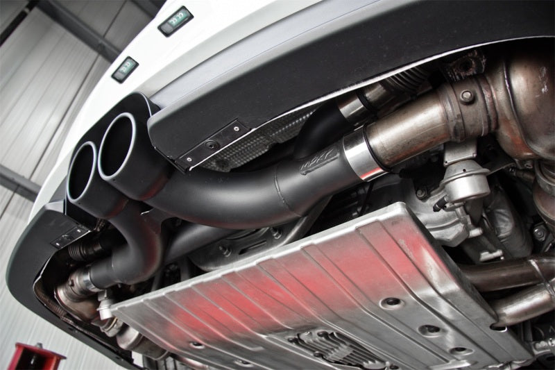 MBRP 14-15 Porsche GT3/GT3RS 3in Center Muffler Bypass 4in Tips - Black Coated