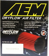 Load image into Gallery viewer, AEM DryFlow Air Filter AIR FILTER KIT 2.75in X 5in DRYFLOW- W/HOLE