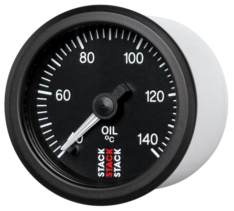 Autometer Stack 52mm 40-140 Deg C 1/8in NPTF Male Pro Stepper Motor Oil Temp Gauge - Black