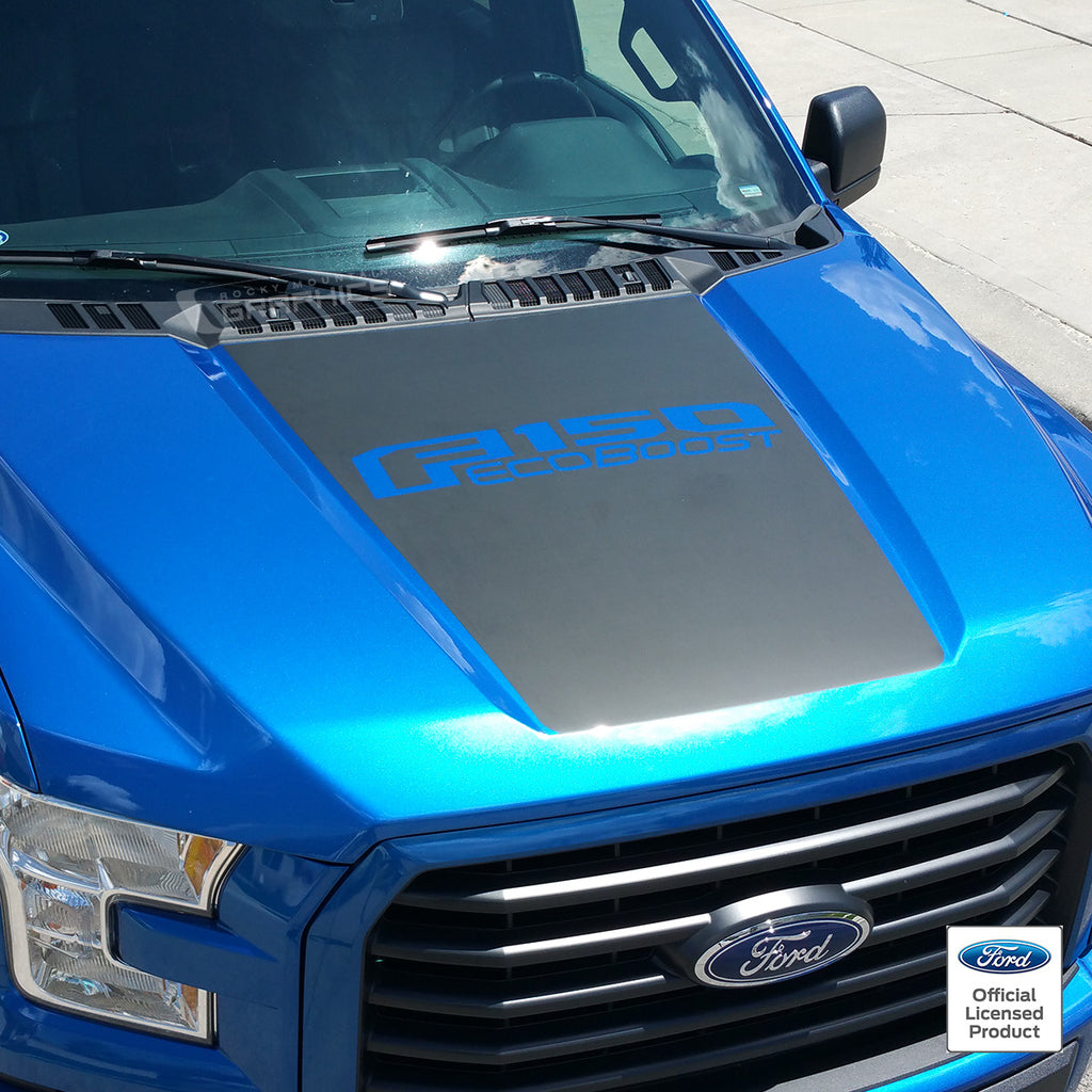 FORD F-150 Hood Stripe W/Ecoboost Logo Vinyl Decals (2015-2020)