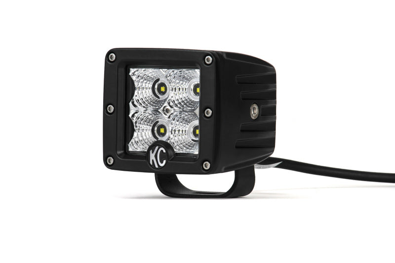 KC HiLiTES C-Series 3in. C3 LED Light 12w Flood Beam (Single) - Black